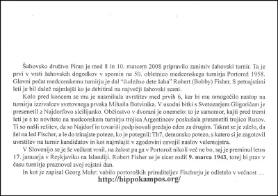 50 LET ŠAHOVSKEGA TURNIRJA V PORTOROŽU 
